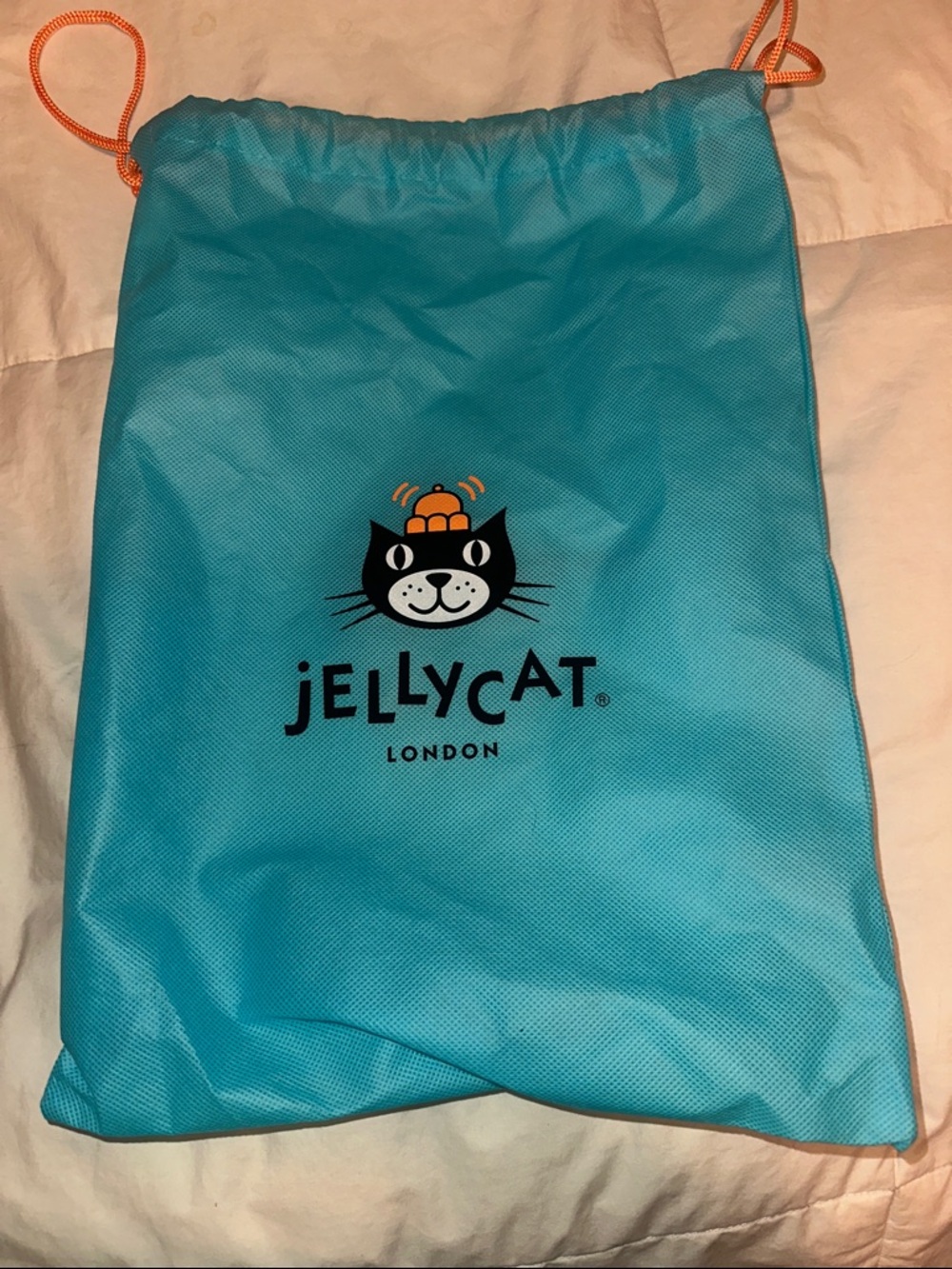 Jellycat Turquoise Drawstring Pet Bag with Orange Cord - Picture 3 of 4
